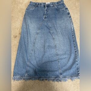 Carolina Blues Denim Maxi high waisted Skirt